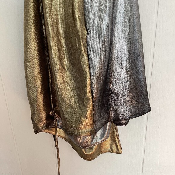 House of CB Davina Silver Gold Drape Halter Mini Dress XS - Picture 8 of 10